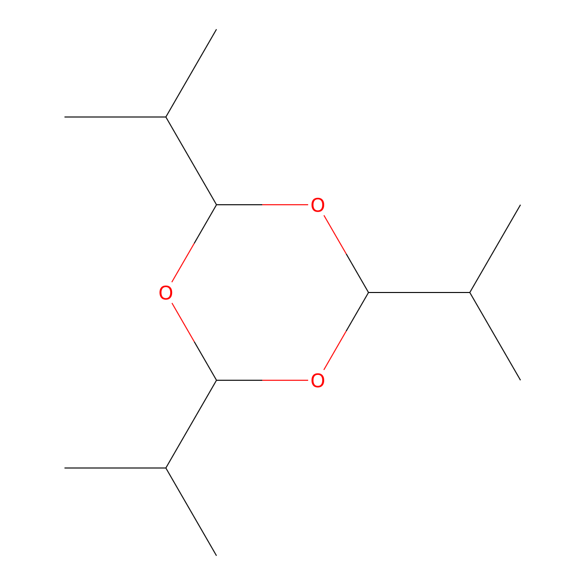 Triisopropyl-s-trioxane molecular structure, CAS 7580-12-3
