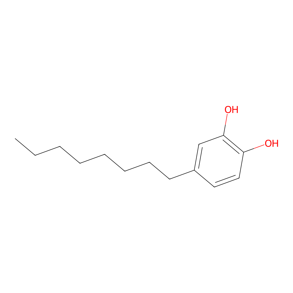 4-Octylpyrocatechol molecular structure, CAS 7580-46-3