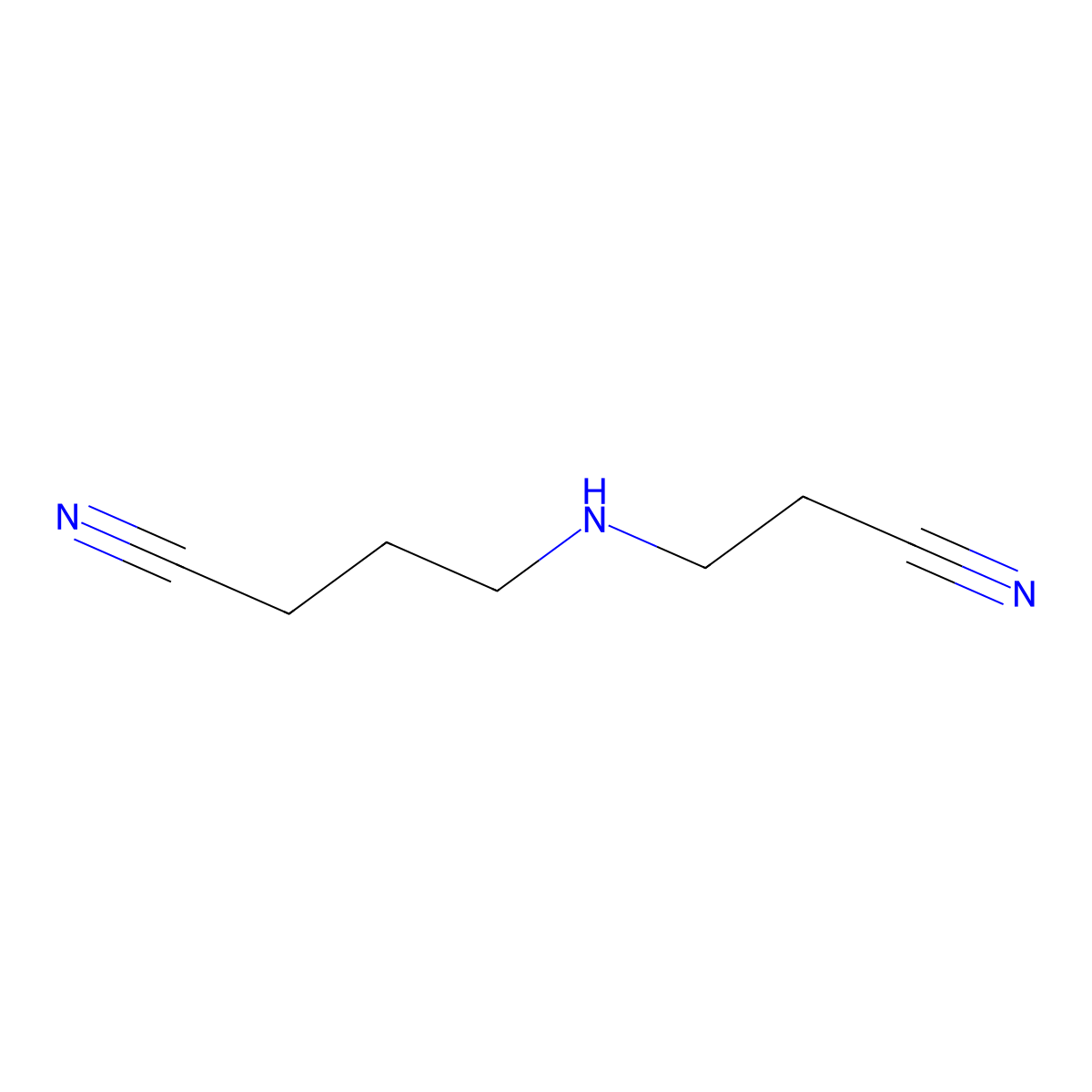 Butyronitrile, 4-((2-cyanoethyl)amino)- molecular structure, CAS 75802-65-2