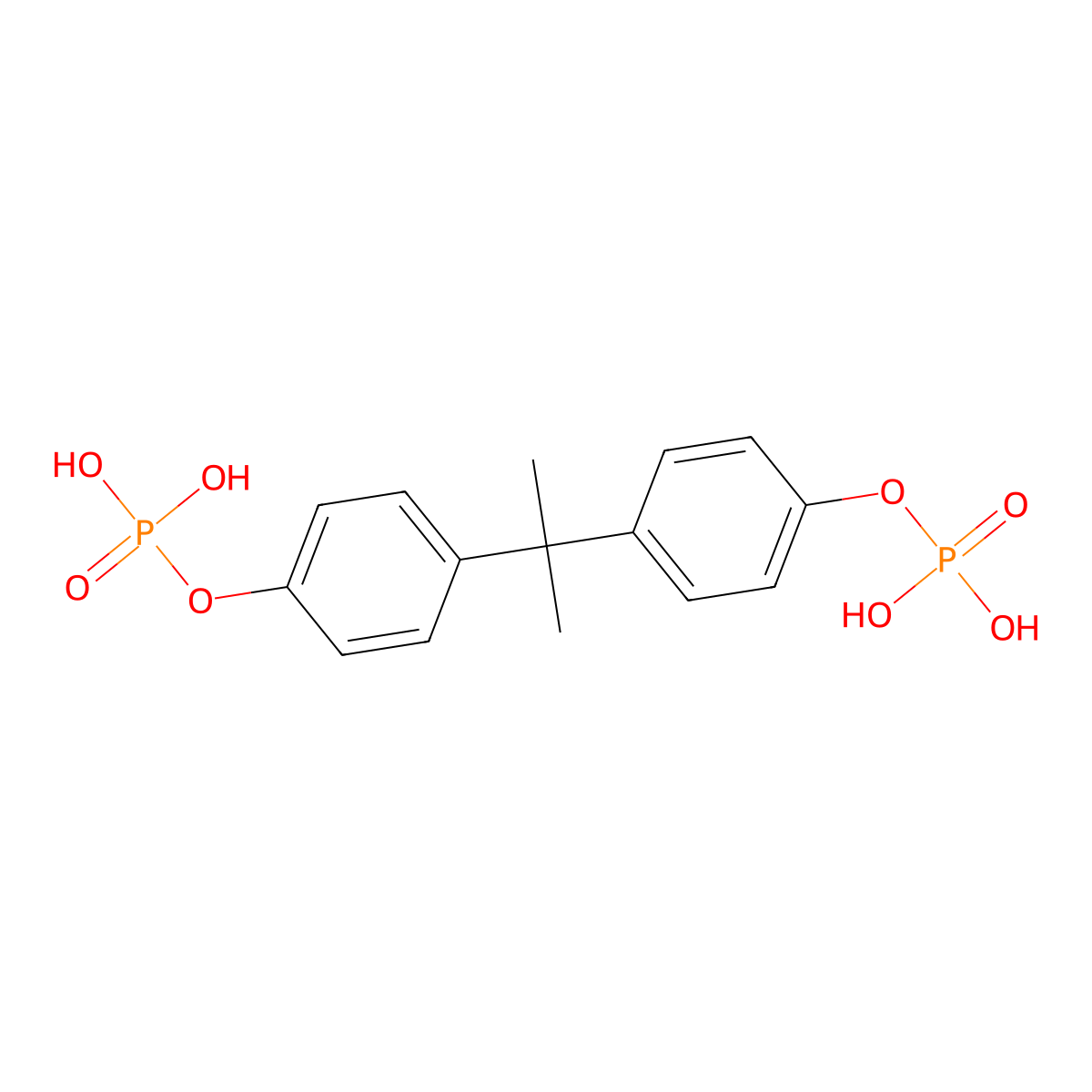 Bisphenol A diphosphate molecular structure, CAS 75805-15-1