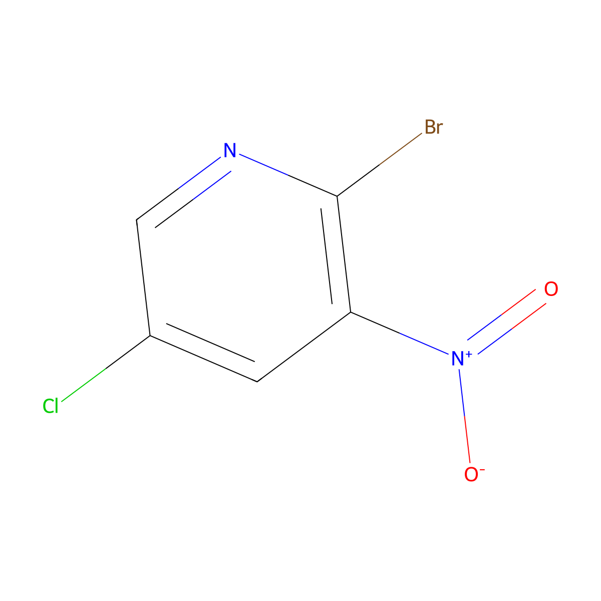2-Bromo-5-chloro-3-nitropyridine molecular structure, CAS 75806-86-9