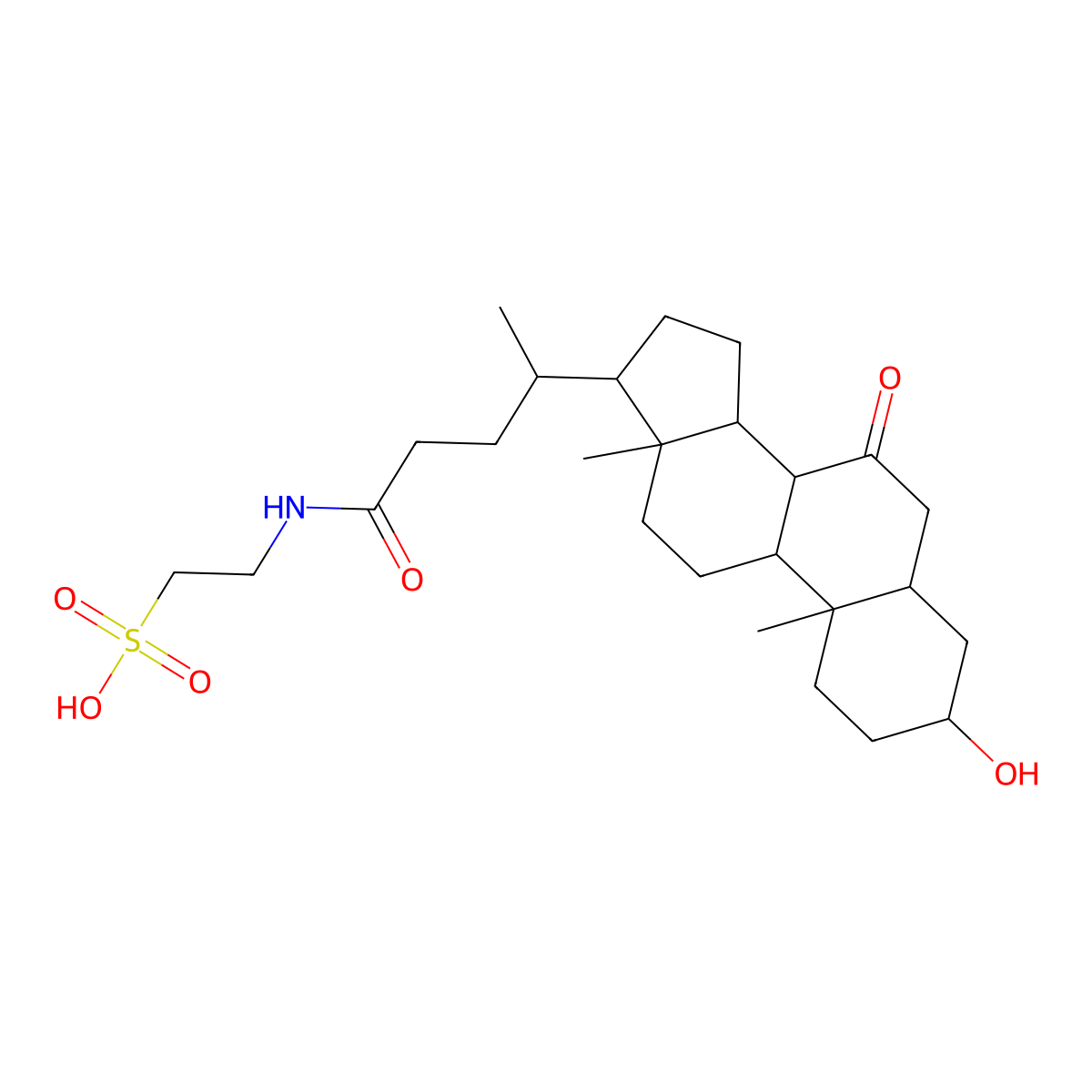 3alpha-Hydroxy-7-oxocholanoyltaurine molecular structure, CAS 75808-01-4