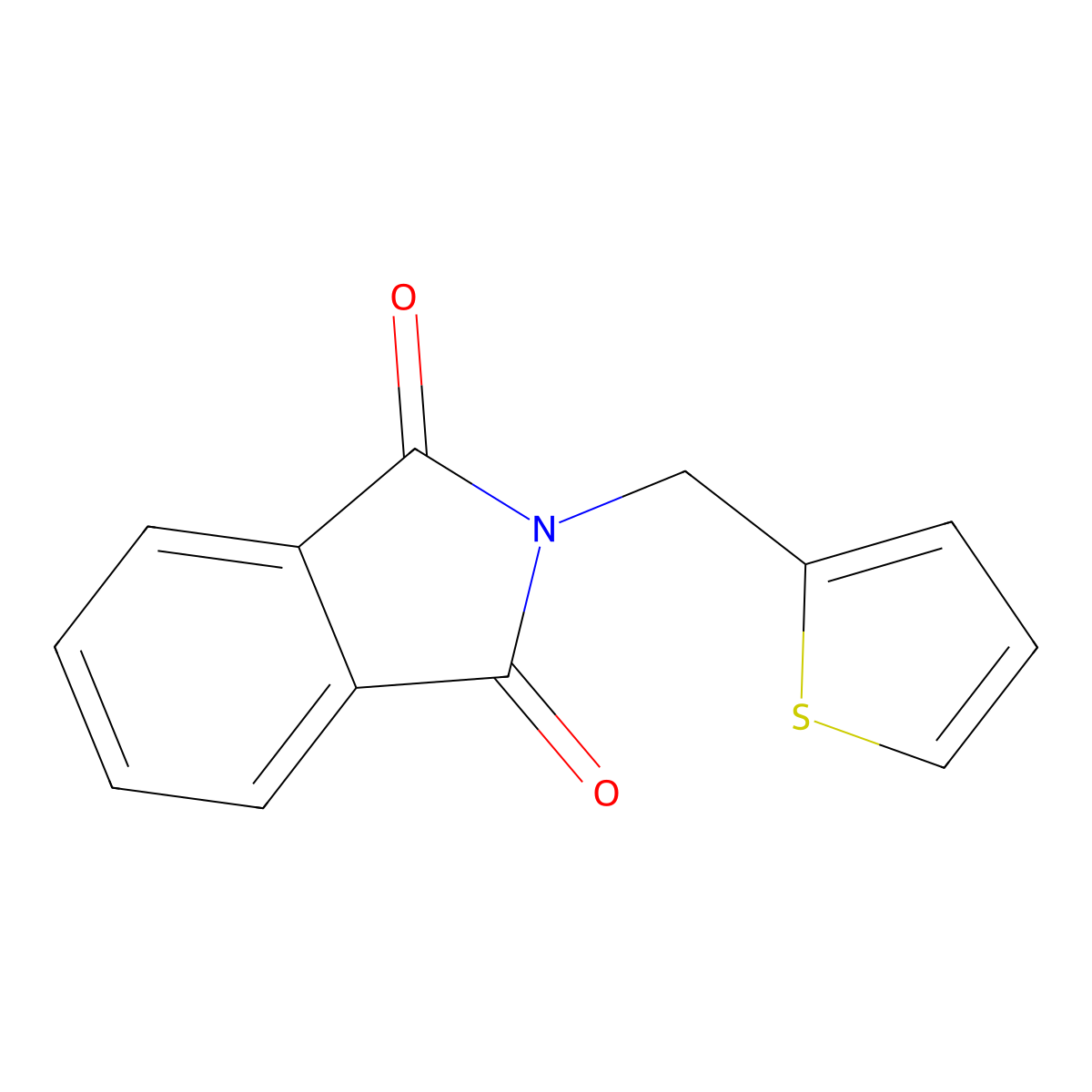 2-(Thiophen-2-ylmethyl)isoindoline-1,3-dione molecular structure, CAS 75815-41-7