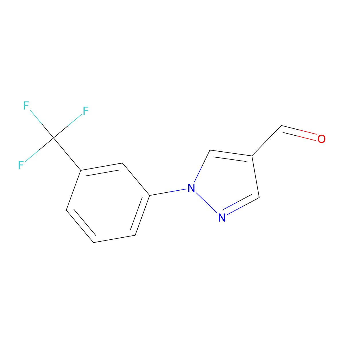 1-(3-(trifluoromethyl)phenyl)-1H-pyrazole-4-carbaldehyde molecular structure, CAS 75815-73-5