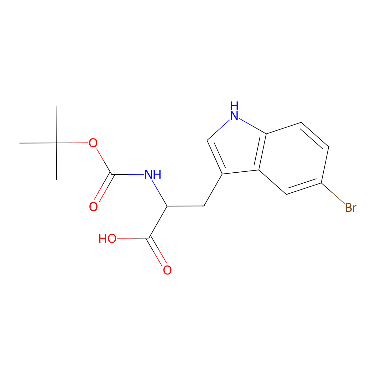 BoC-5-bromo-L-tryptophan molecular structure, CAS 75816-20-5