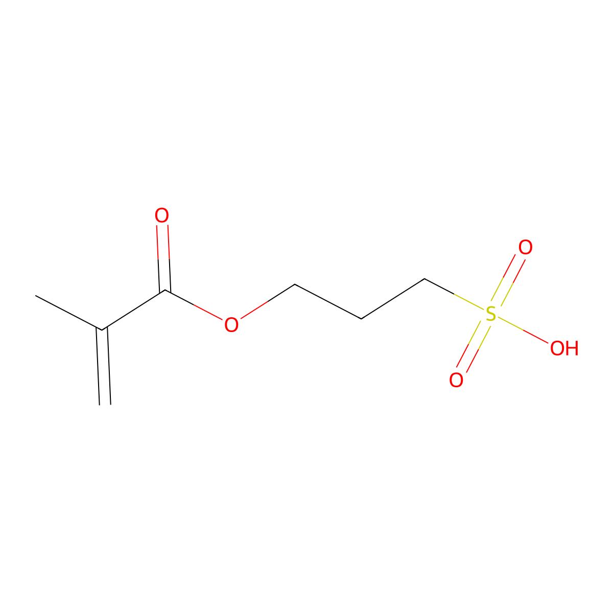 3-Sulfopropyl methacrylate molecular structure, CAS 7582-21-0