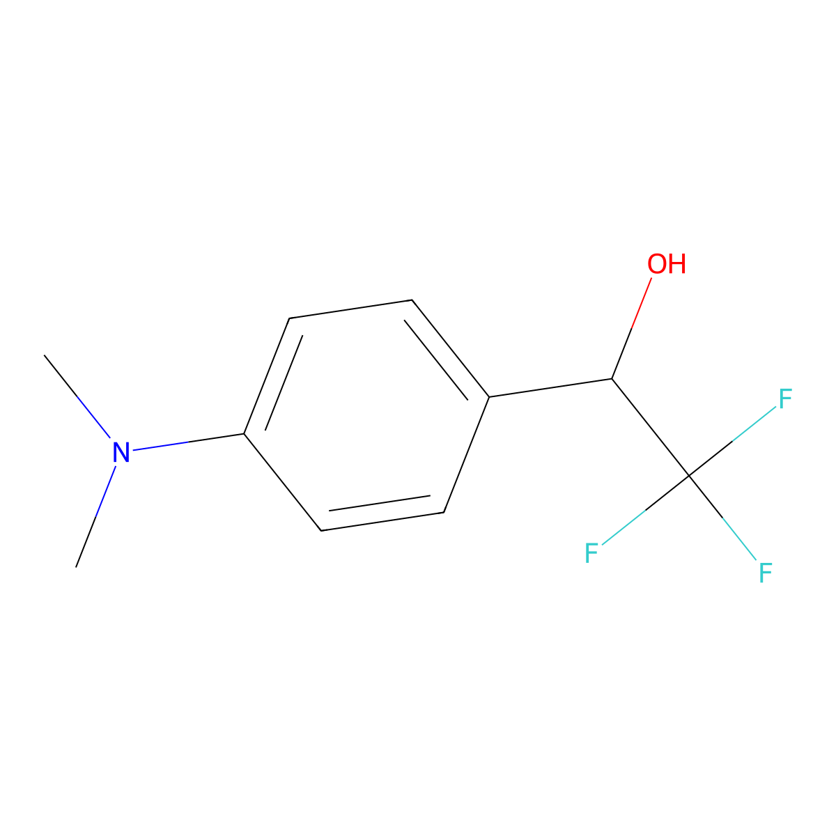 1-(4-(Dimethylamino)phenyl)-2,2,2-trifluoroethanol molecular structure, CAS 75822-13-8