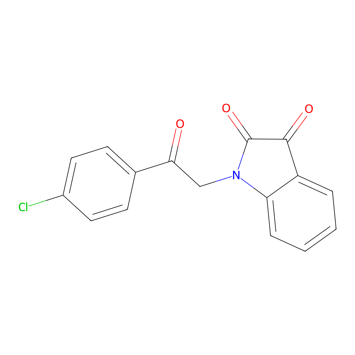 1-[2-(4-chlorophenyl)-2-oxoethyl]-1H-indole-2,3-dione molecular structure, CAS 75822-38-7