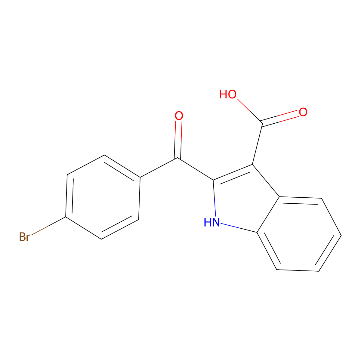 2-(4-bromobenzoyl)-1H-indole-3-carboxylic Acid molecular structure, CAS 75822-51-4