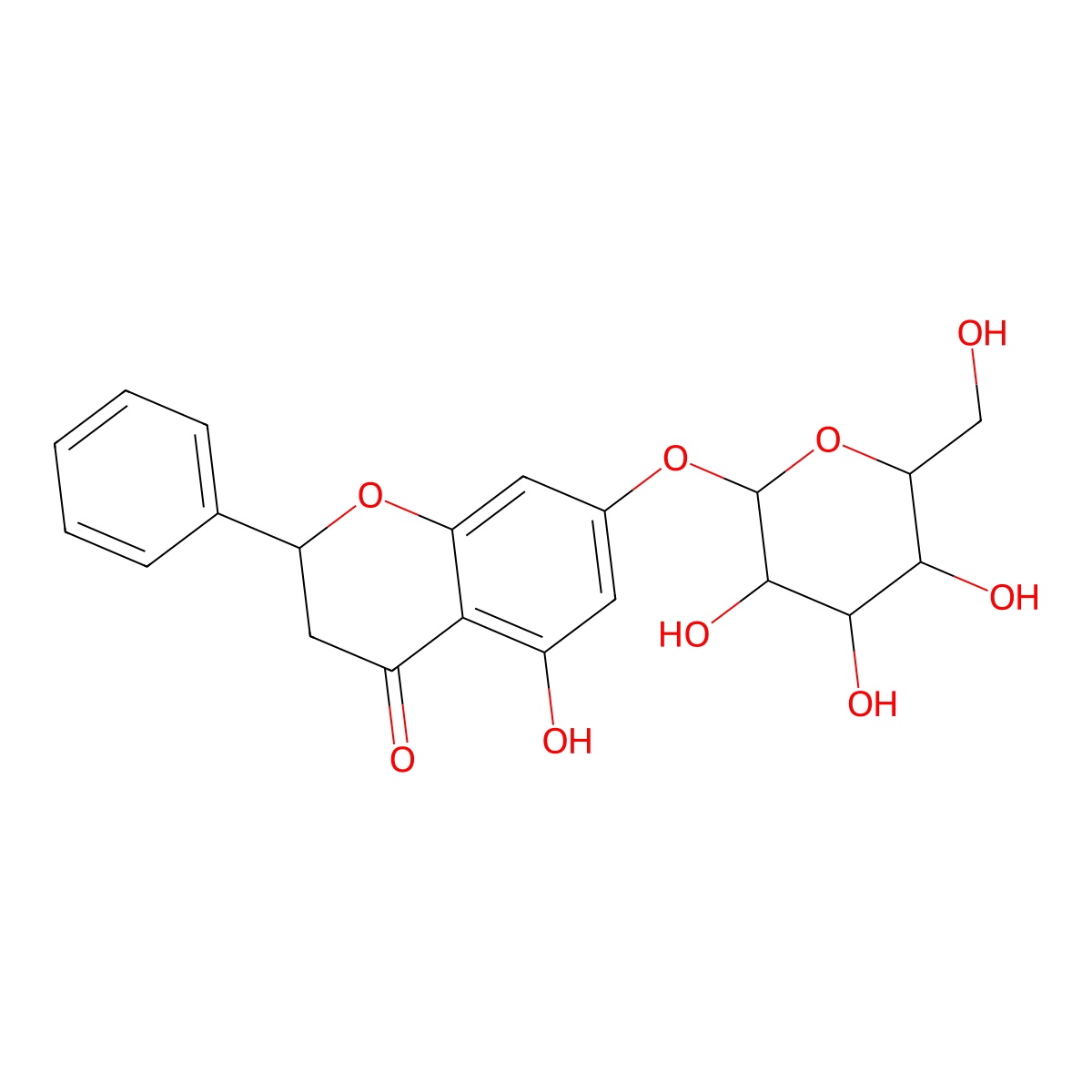 Pinocembrin 7-O-beta-D-glucoside molecular structure, CAS 75829-43-5