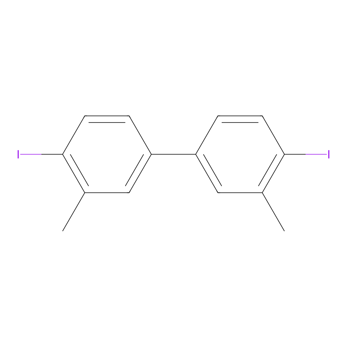 4,4'-Diiodo-3,3'-dimethylbiphenyl molecular structure, CAS 7583-27-9
