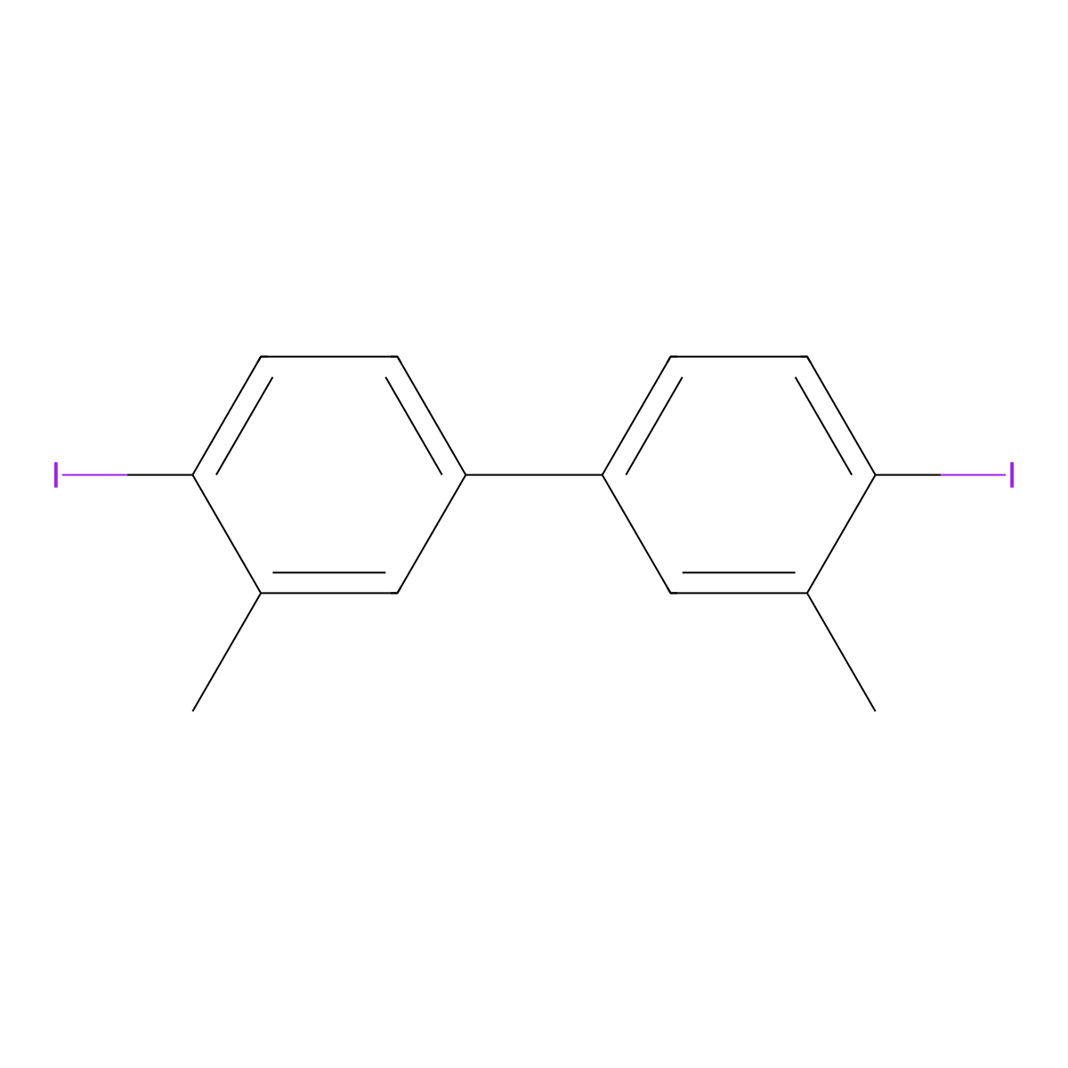 4,4'-Diiodo-3,3'-dimethylbiphenyl molecular structure, CAS 7583-27-9