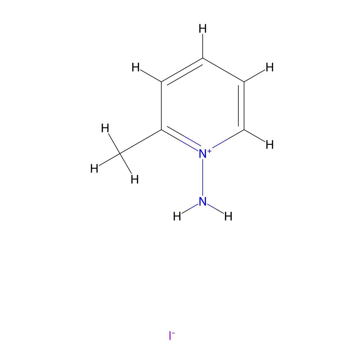 1-Amino-2-methylpyridinium Iodide molecular structure, CAS 7583-90-6