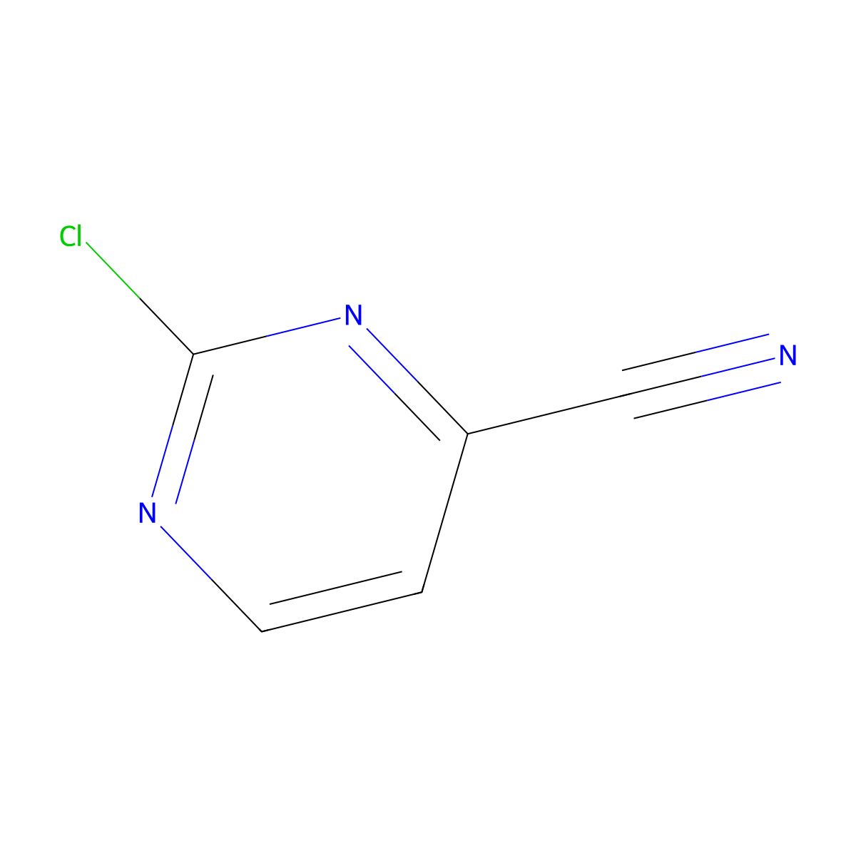 2-Chloropyrimidine-4-carbonitrile molecular structure, CAS 75833-38-4