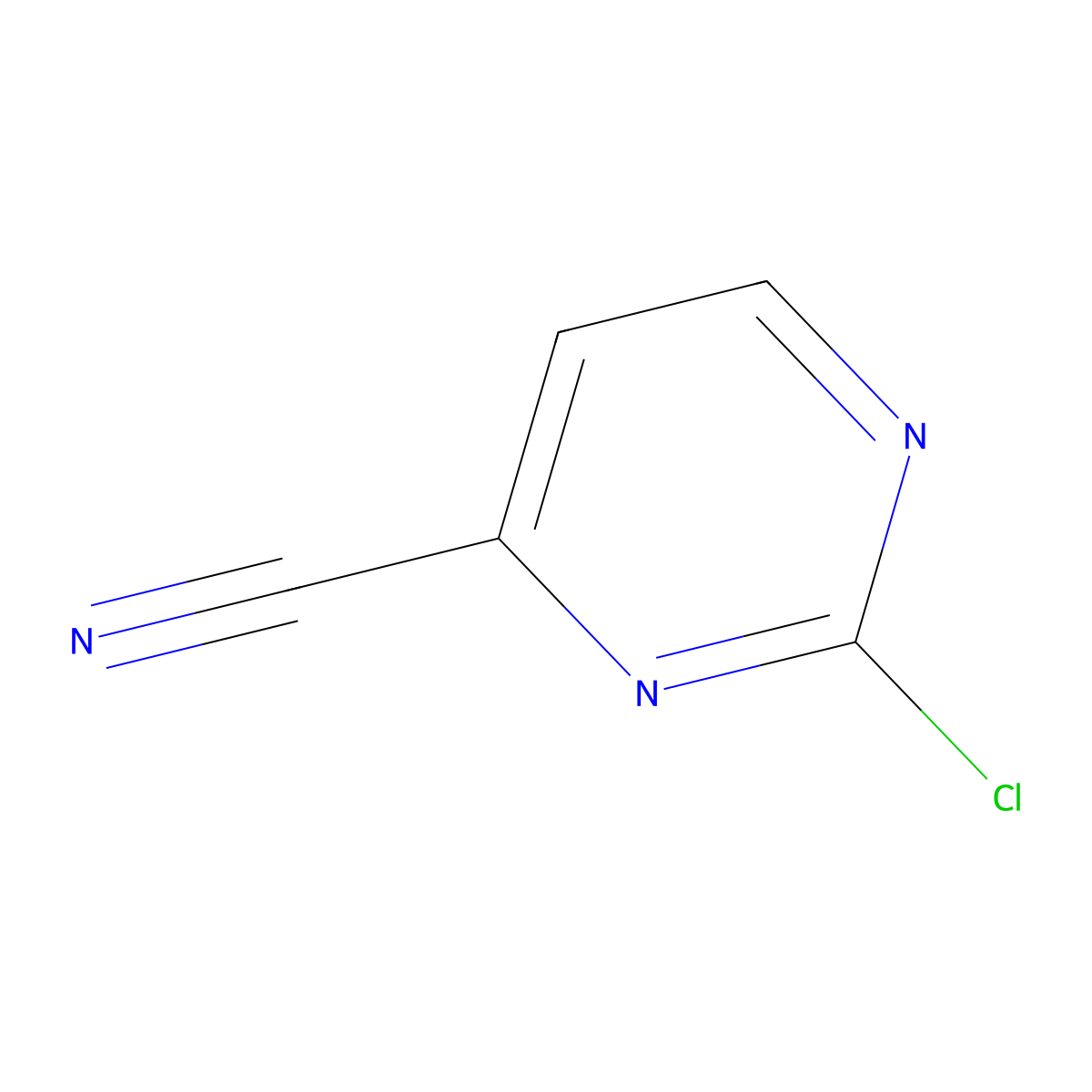 2-Chloropyrimidine-4-carbonitrile molecular structure, CAS 75833-38-4