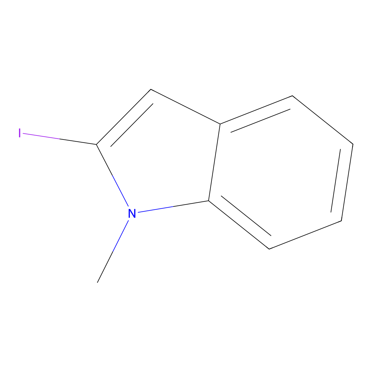 1H-Indole, 2-iodo-1-methyl- molecular structure, CAS 75833-63-5