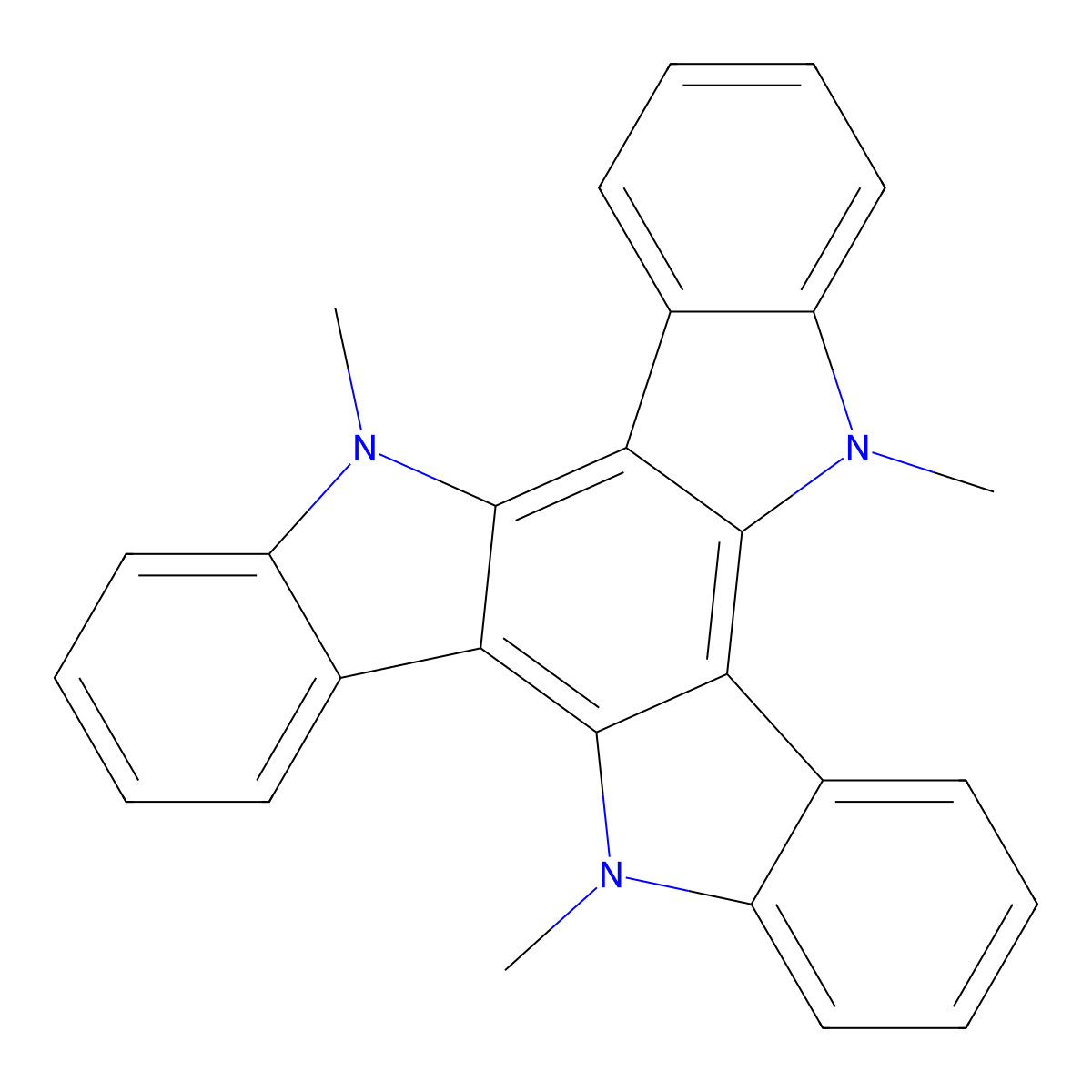 5,10,15-Trimethyl-10,15-dihydro-5H-diindolo[3,2-a:3',2'-c]carbazole molecular structure, CAS 75833-66-8