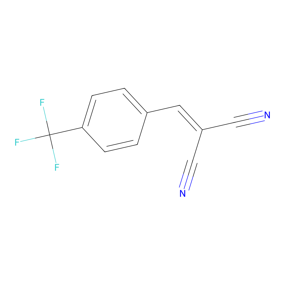 (4-(Trifluoromethyl)benzylidene)malononitrile molecular structure, CAS 75833-84-0