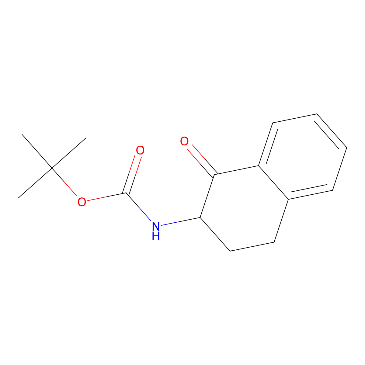 (1-Oxo-1,2,3,4-tetrahydro-naphthalen-2-yl)-carbamic acid tert-butyl ester molecular structure, CAS 75834-57-0
