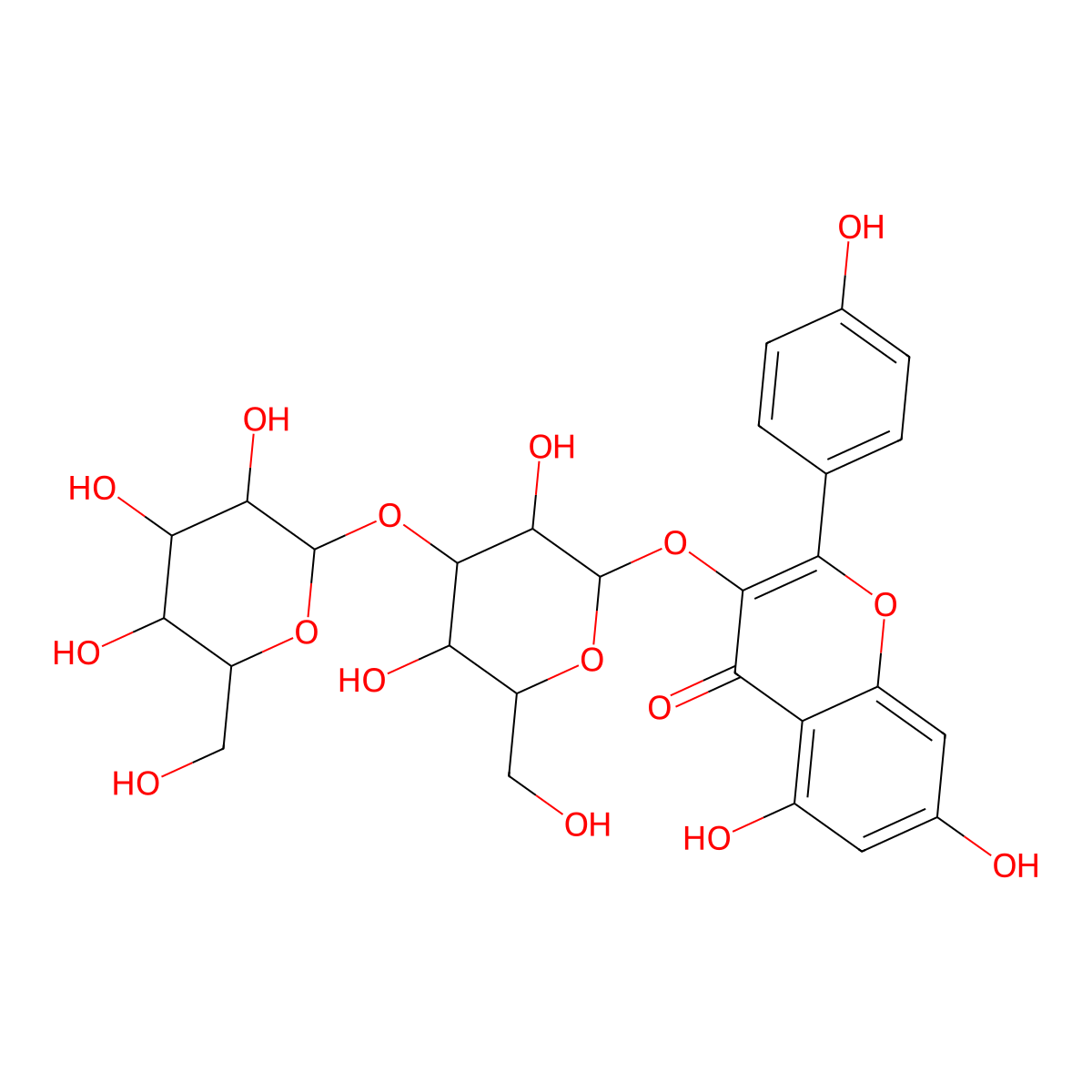 Kaempferol 3-b-laminaribioside molecular structure, CAS 75836-21-4