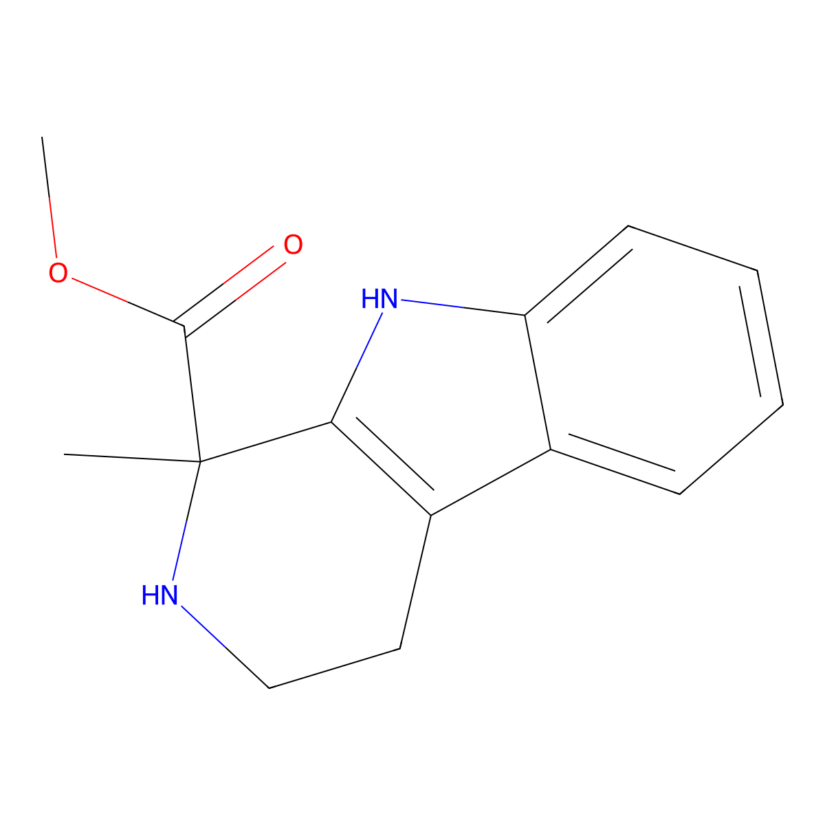 Methyl 2,3,4,9-tetrahydro-1-methyl-1H-pyrido[3,4-b]indole-1-carboxylate molecular structure, CAS 75837-23-9
