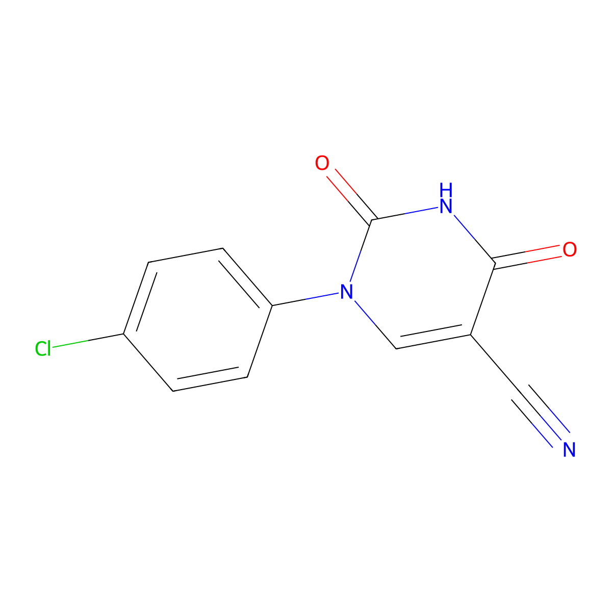 1-(4-Chlorophenyl)-2,4-dioxo-1,2,3,4-tetrahydropyrimidine-5-carbonitrile molecular structure, CAS 75837-75-1