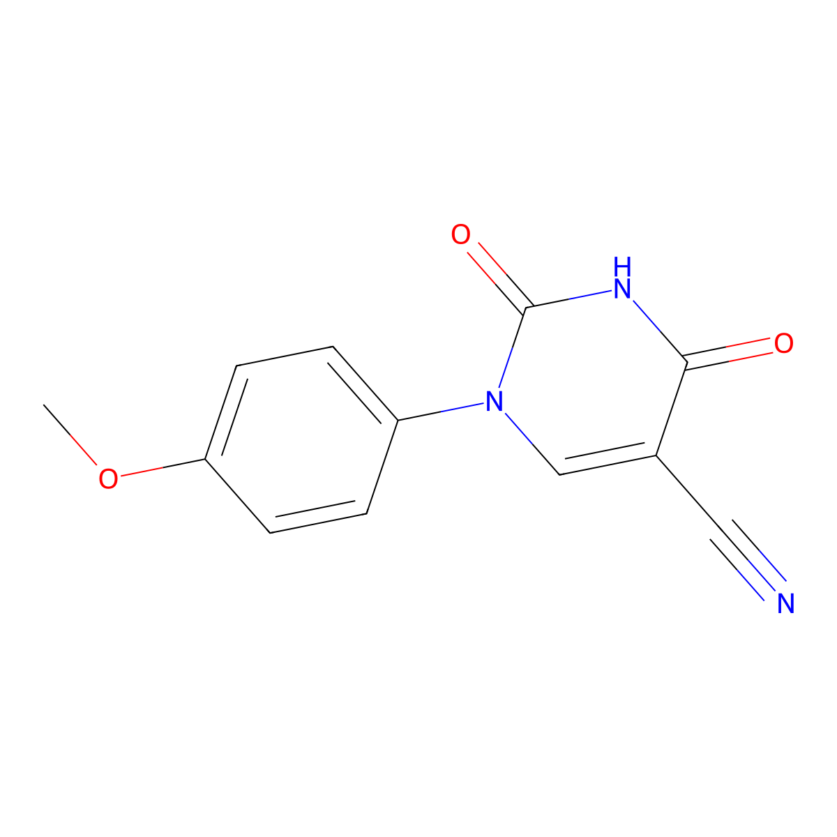 1-(4-Methoxyphenyl)-2,4-dioxo-1,2,3,4-tetrahydropyrimidine-5-carbonitrile molecular structure, CAS 75837-81-9