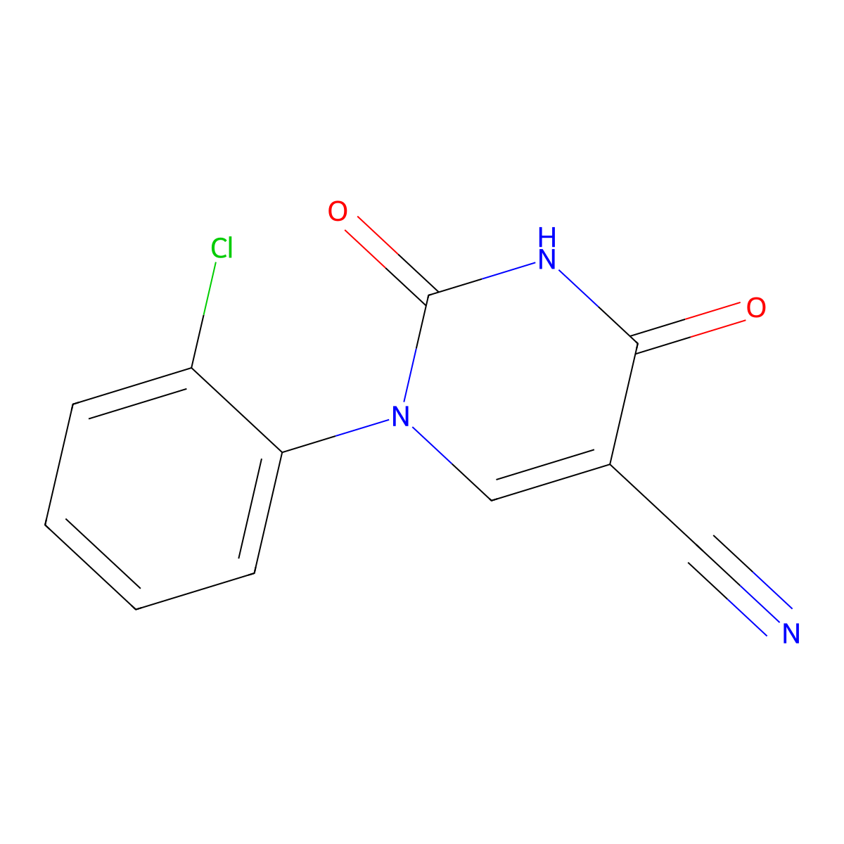1-(2-Chlorophenyl)-2,4-dioxo-1,2,3,4-tetrahydropyrimidine-5-carbonitrile molecular structure, CAS 75838-07-2