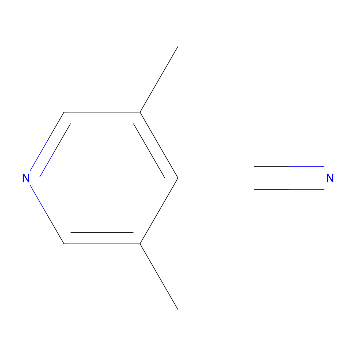3,5-Dimethylisonicotinonitrile molecular structure, CAS 7584-08-9