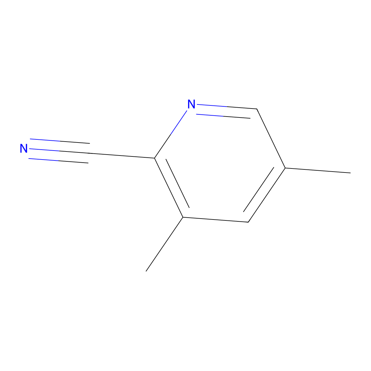 3,5-Dimethylpyridine-2-carbonitrile molecular structure, CAS 7584-09-0