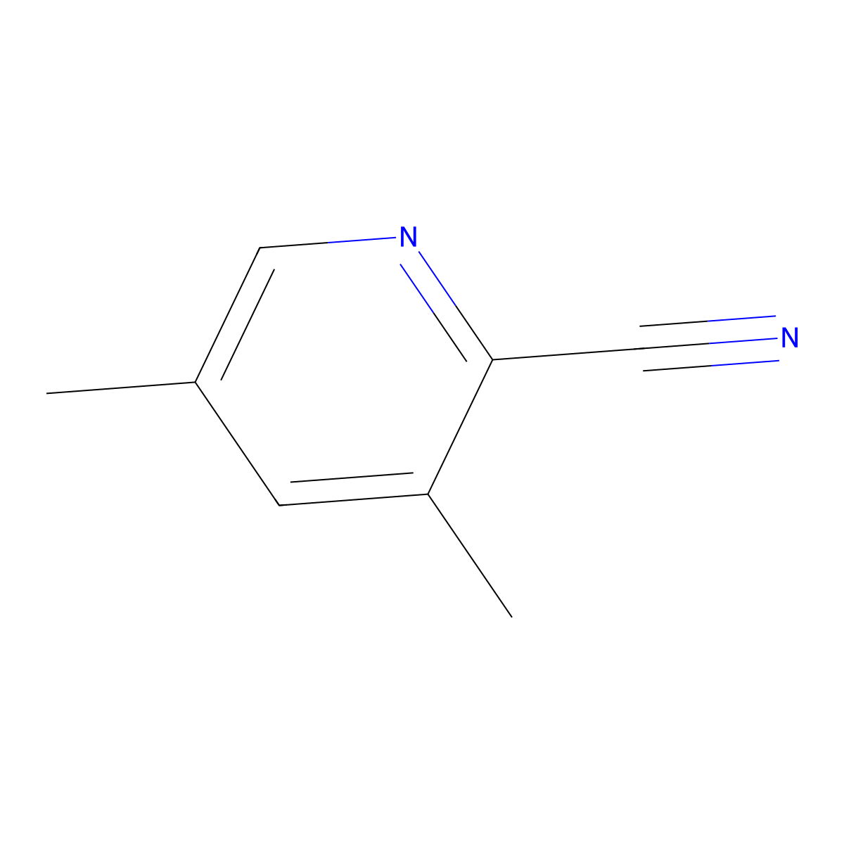 3,5-Dimethylpyridine-2-carbonitrile molecular structure, CAS 7584-09-0
