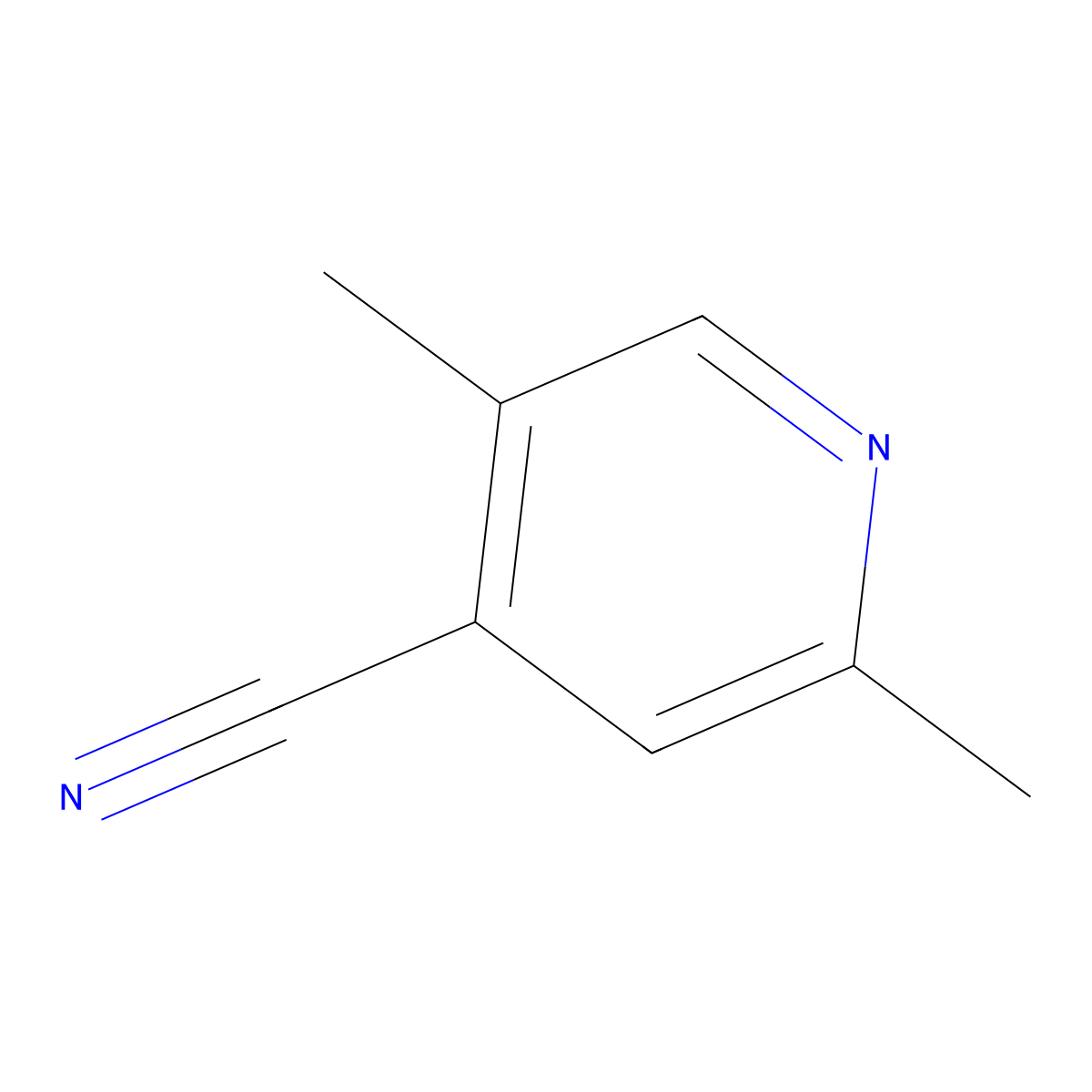 2,5-Dimethylisonicotinonitrile molecular structure, CAS 7584-10-3