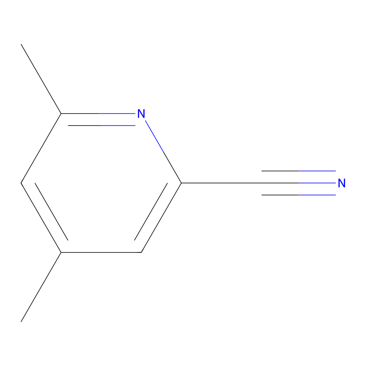 4,6-Dimethylpyridine-2-carbonitrile molecular structure, CAS 7584-11-4