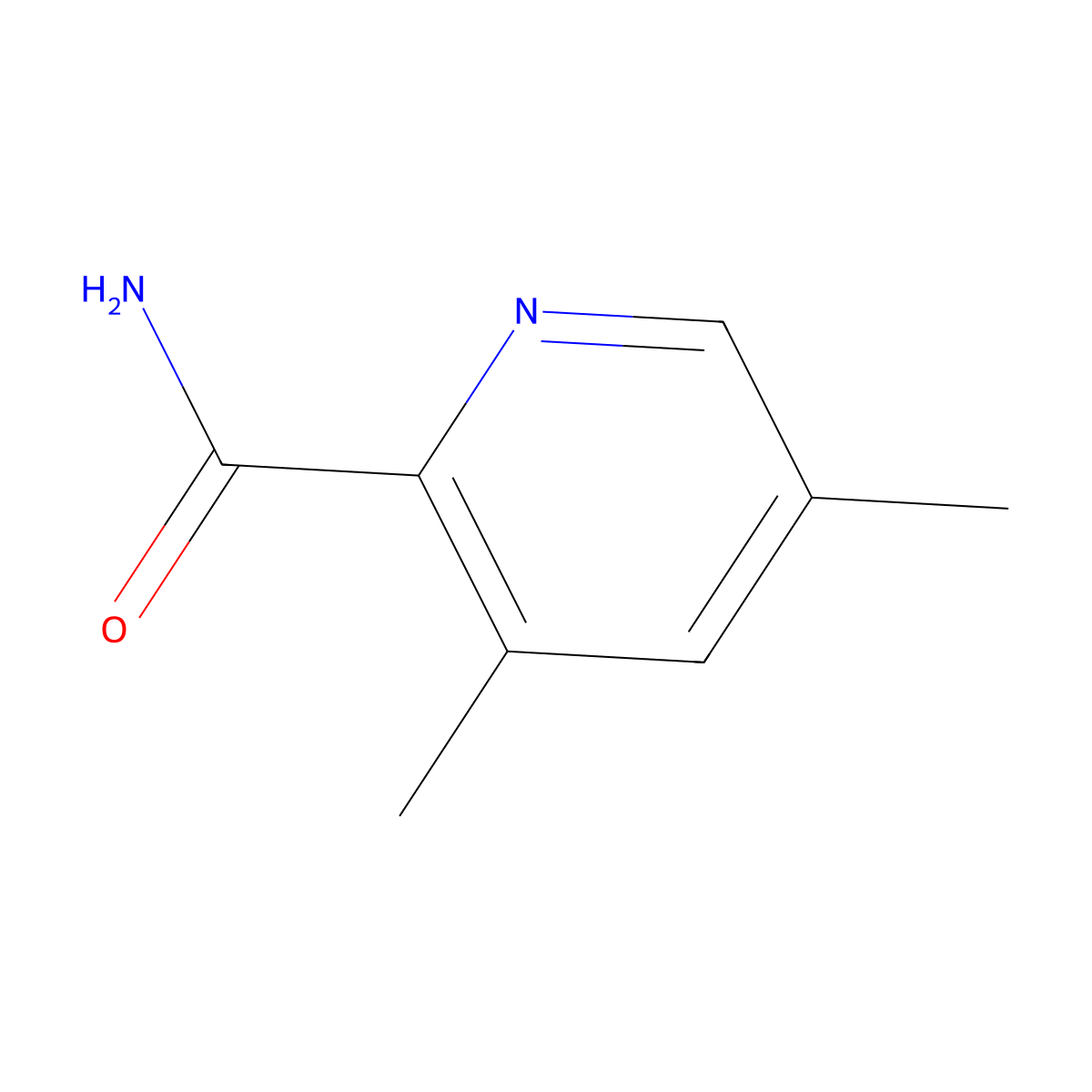 3,5-Dimethyl-picolinamide molecular structure, CAS 7584-15-8