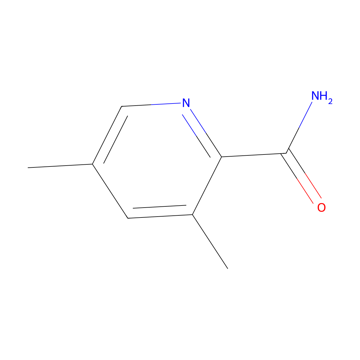 3,5-Dimethyl-picolinamide molecular structure, CAS 7584-15-8
