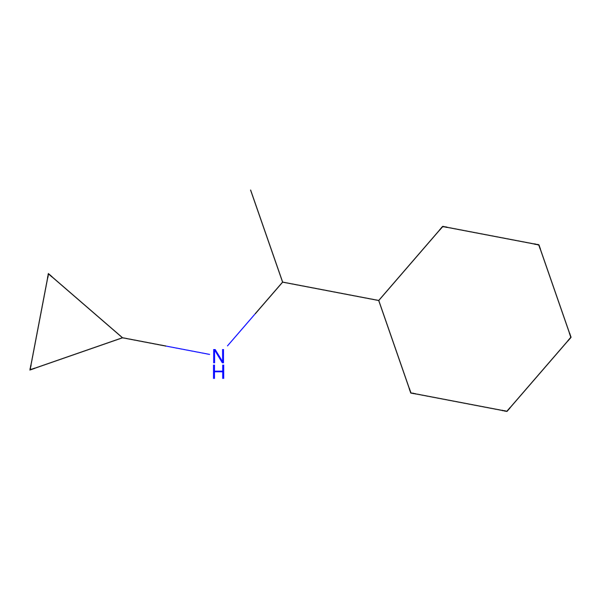 Cyclohexanemethylamine, N-cyclopropyl-alpha-methyl- molecular structure, CAS 7584-67-0
