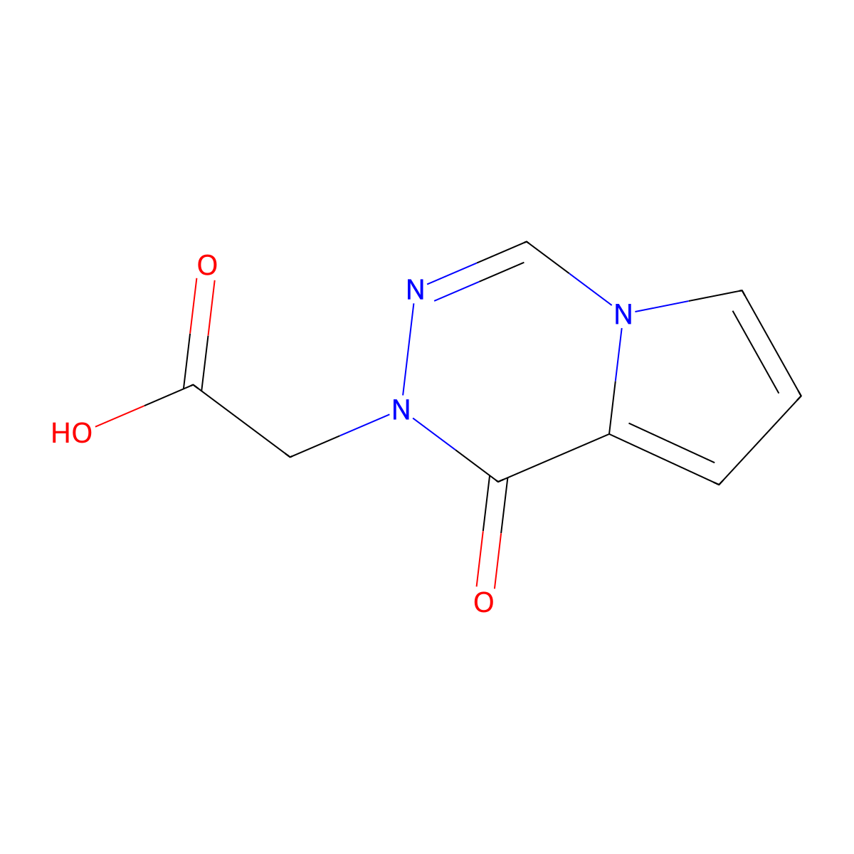 2-{1-oxo-1H,2H-pyrrolo[1,2-d][1,2,4]triazin-2-yl}acetic acid molecular structure, CAS 75841-19-9
