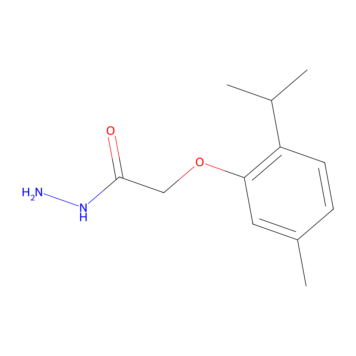 2-(2-Isopropyl-5-methylphenoxy)acetohydrazide molecular structure, CAS 75843-51-5