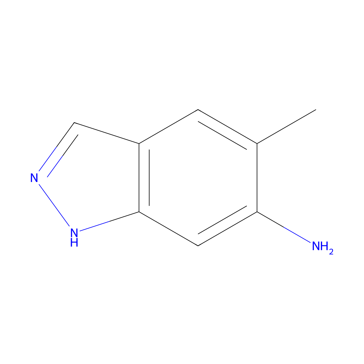 5-methyl-1H-indazol-6-amine molecular structure, CAS 75844-28-9