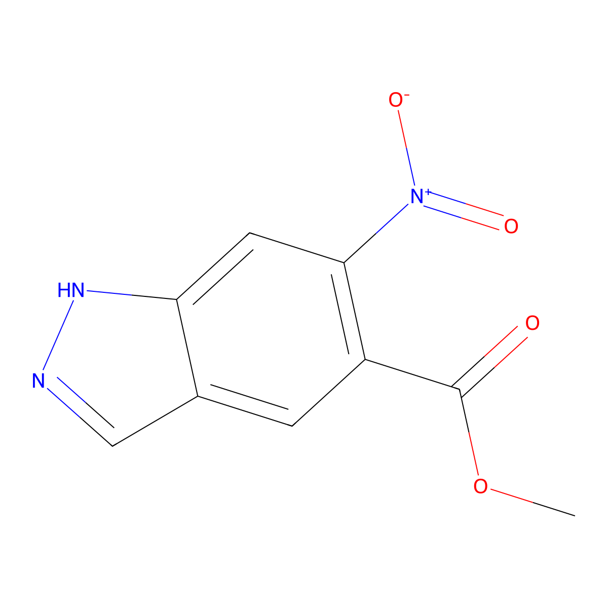 6-Nitro-1H-indazole-5-carboxylic acid methyl ester molecular structure, CAS 75844-31-4