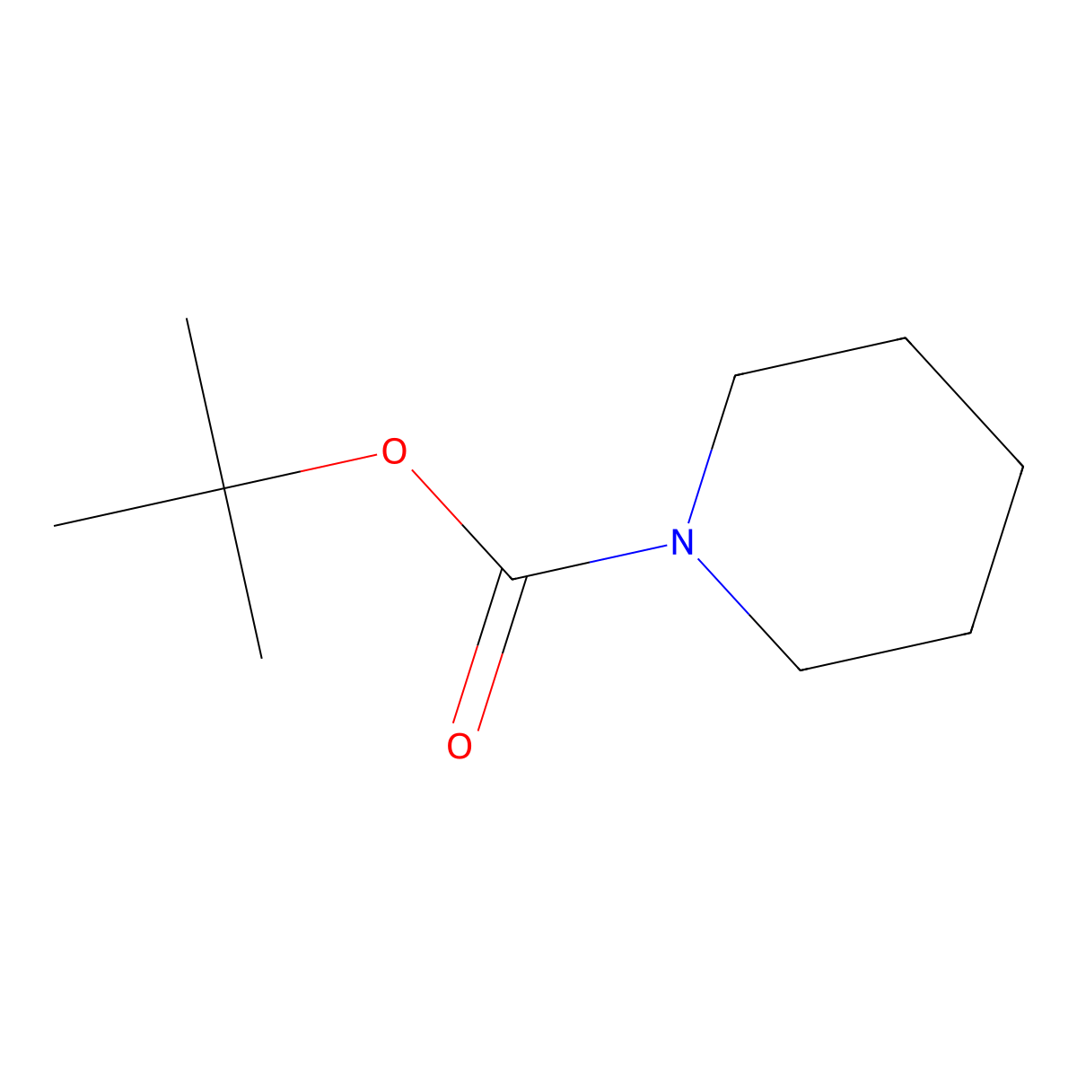 N-(tert-butoxycarbonyl)piperidine molecular structure, CAS 75844-69-8