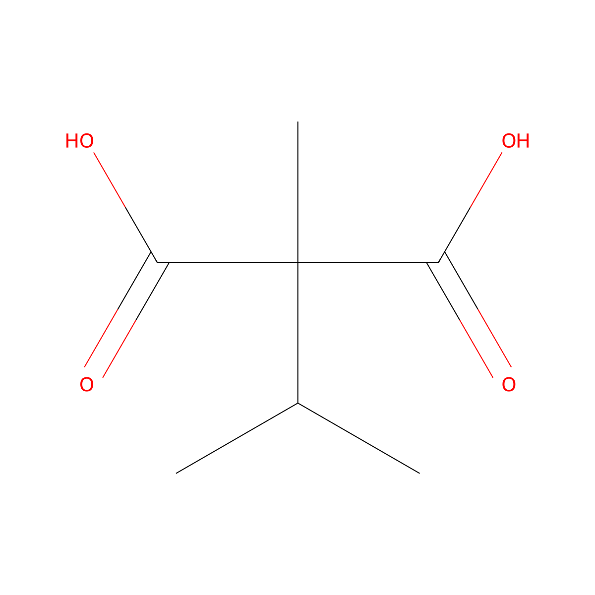 2-Methyl-2-(propan-2-yl)propanedioic acid molecular structure, CAS 75847-97-1