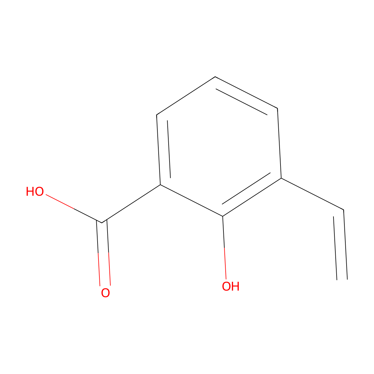 3-Ethenyl-2-hydroxybenzoic acid molecular structure, CAS 75848-62-3