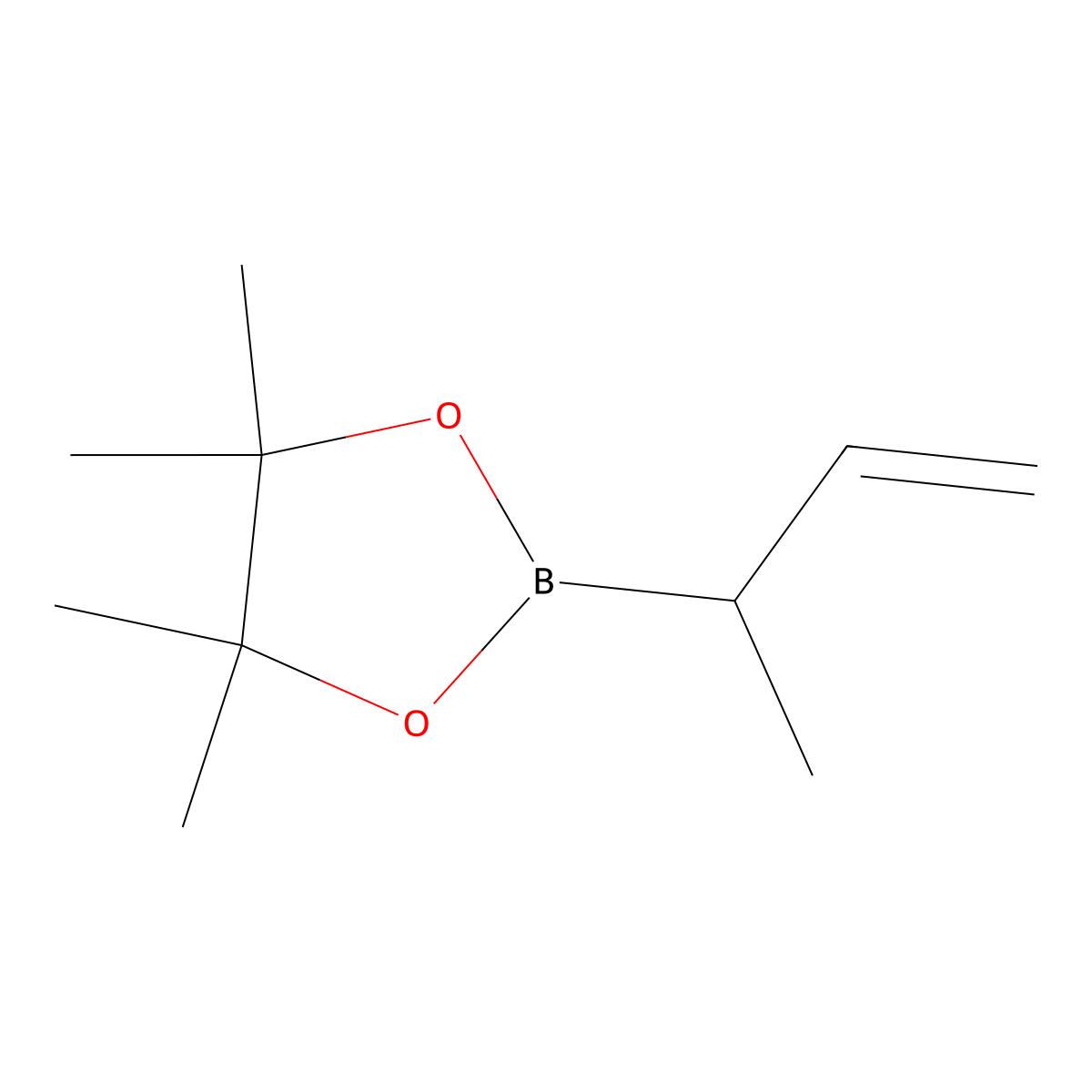 2-(But-3-en-2-yl)-4,4,5,5-tetramethyl-1,3,2-dioxaborolane molecular structure, CAS 75851-67-1