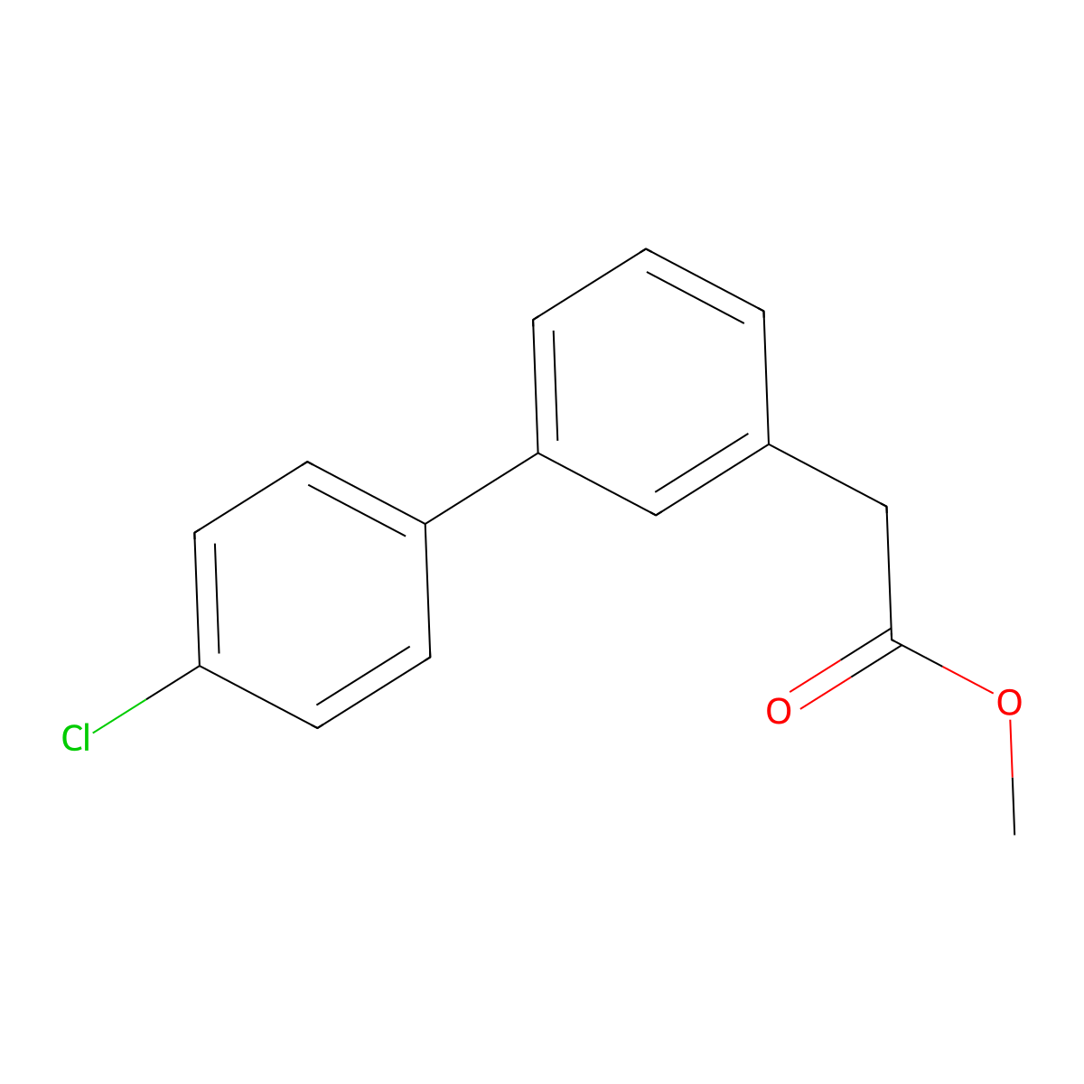 Methyl (4'-chloro[1,1'-biphenyl]-3-yl)acetate molecular structure, CAS 75852-29-8