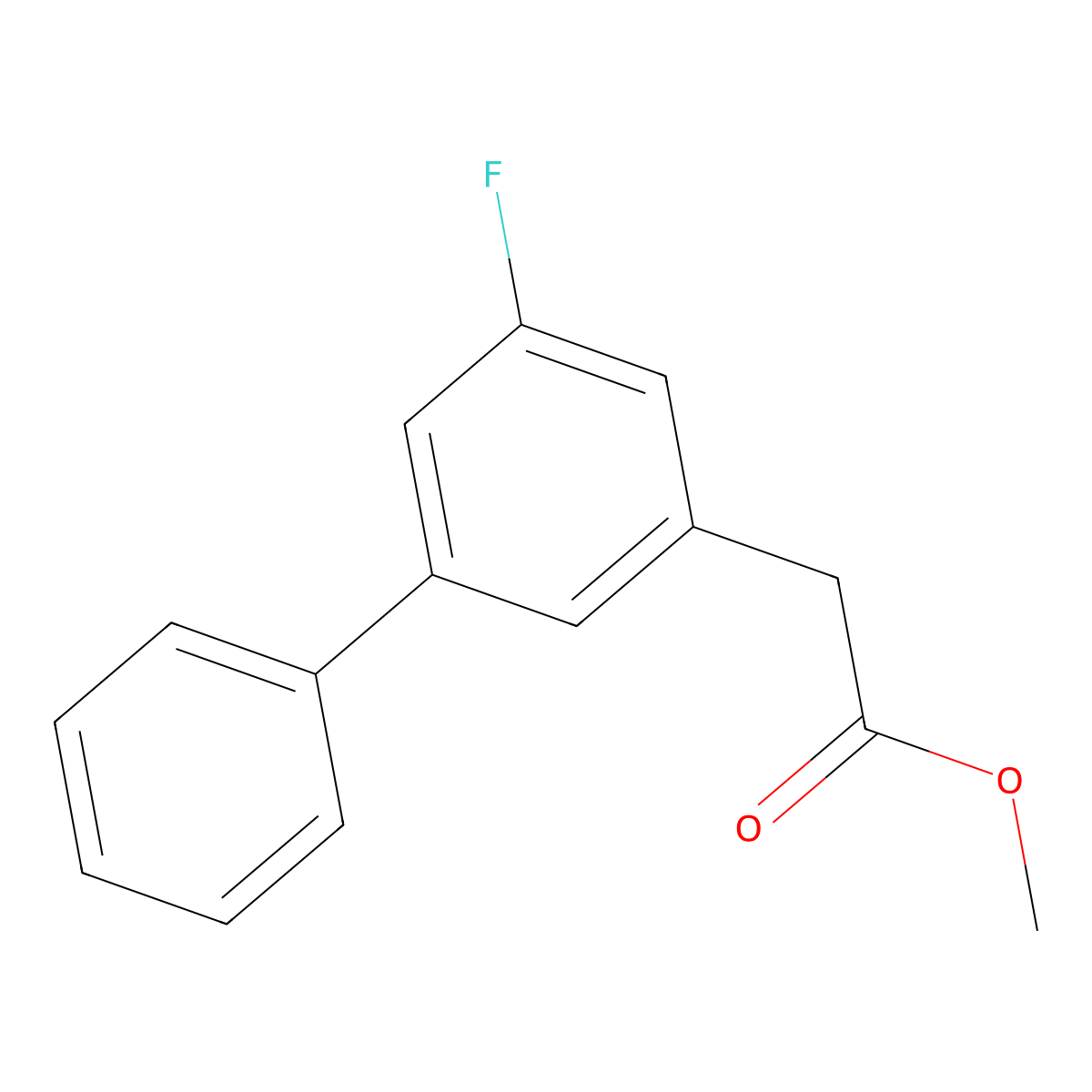 Methyl 5-fluoro[1,1'-biphenyl]-3-acetate molecular structure, CAS 75852-33-4