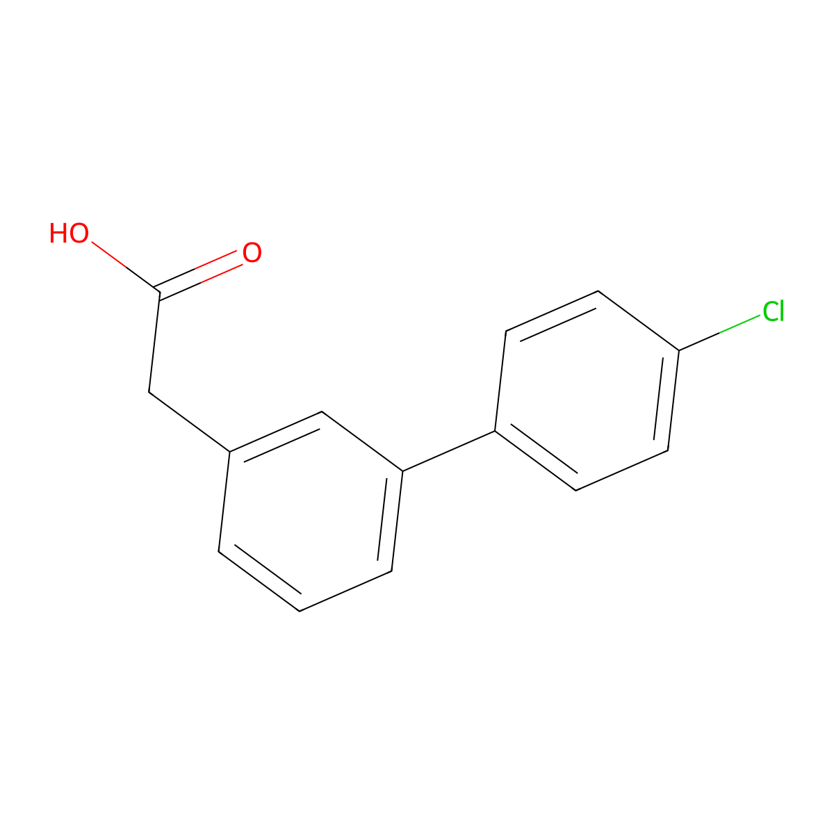 4'-Chloro(1,1'-biphenyl)-3-acetic acid molecular structure, CAS 75852-50-5