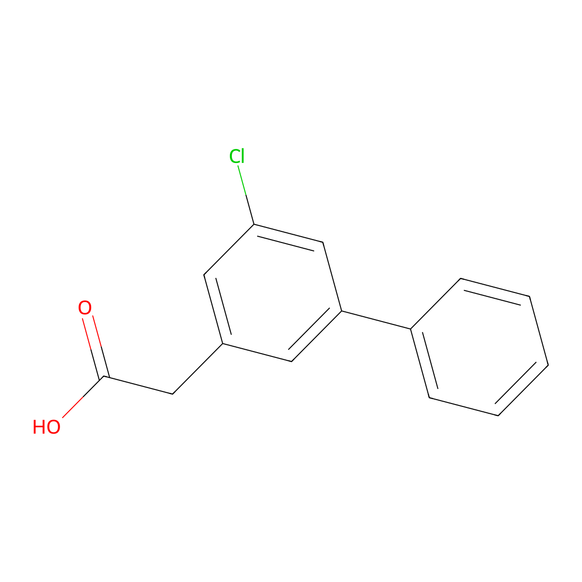 5-Chloro(1,1'-biphenyl)-3-acetic acid molecular structure, CAS 75852-51-6