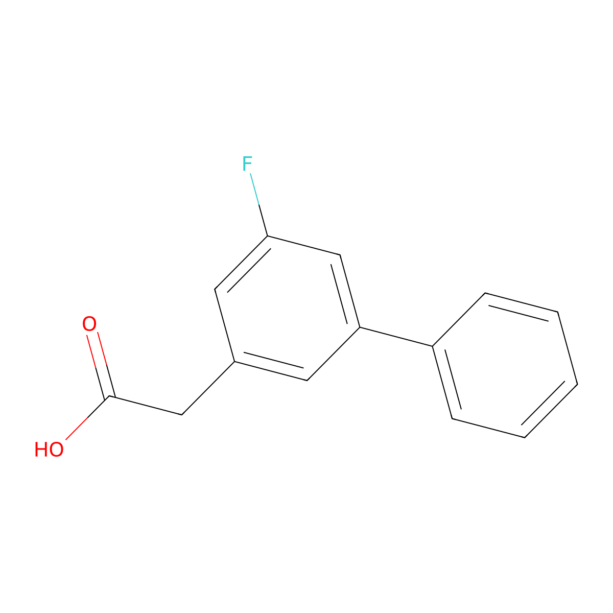 3-Biphenylacetic acid, 5-fluoro- molecular structure, CAS 75852-54-9