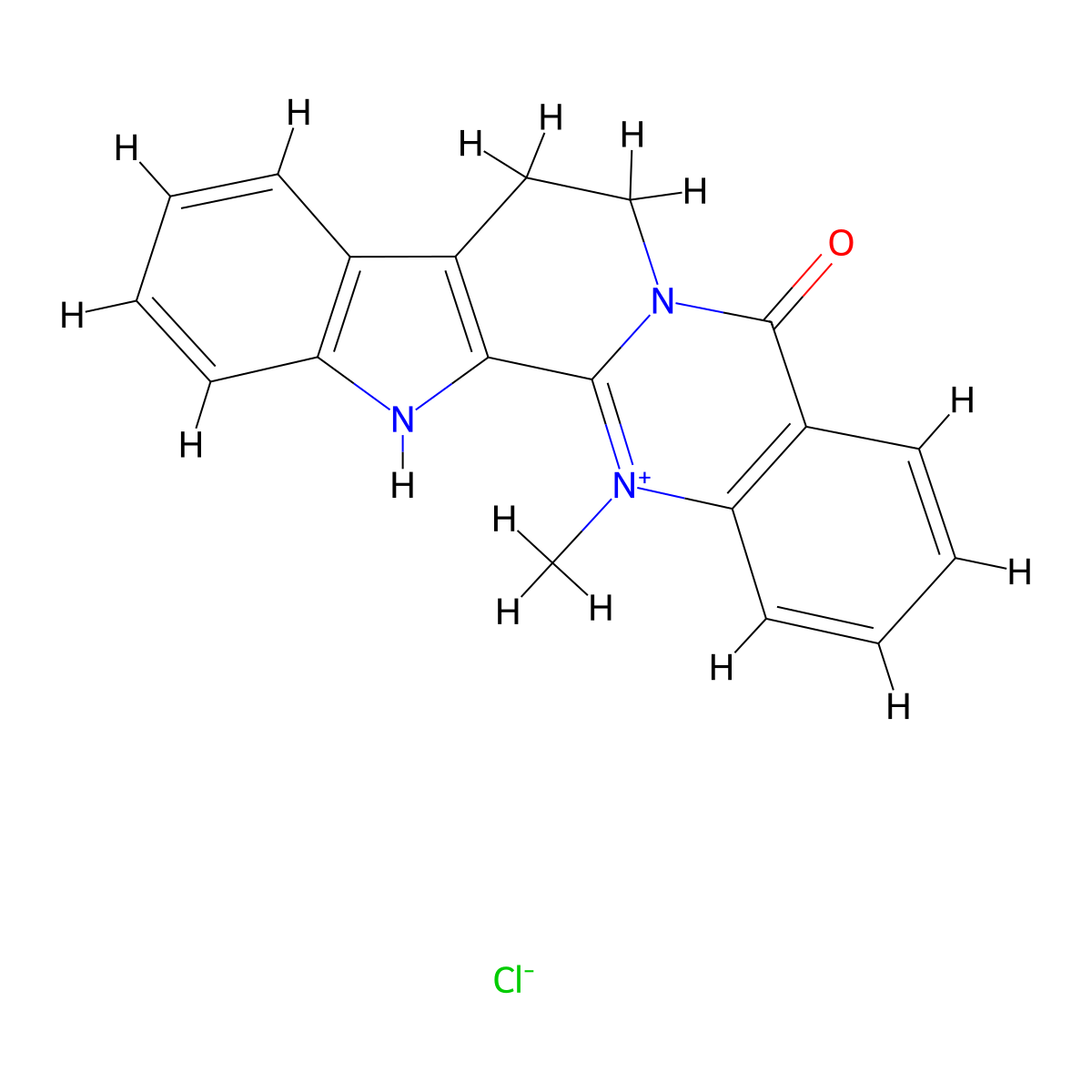 Dehydroevodiamine Chloride molecular structure, CAS 75853-60-0